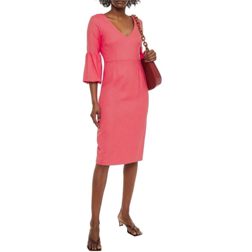 Veronica Beard Amalita Coral Pink Sheath Midi Dress Size 10 - Picture 5 of 15